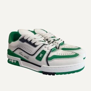 Size 8.5US - Louis Vuitton LV Trainer Green Low-Top Men's